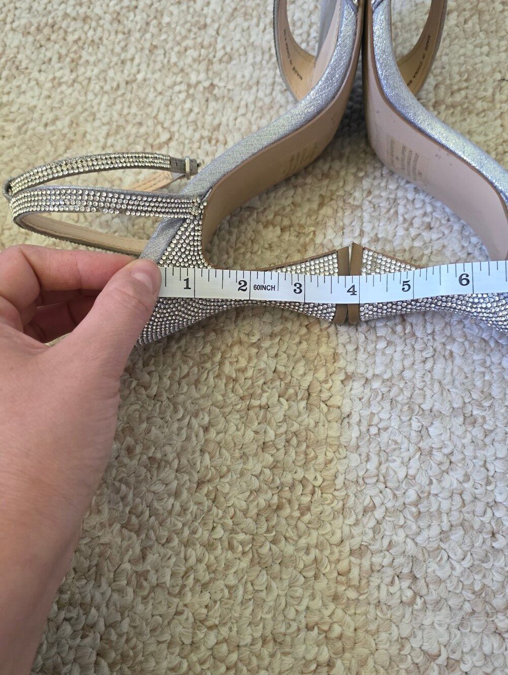 Steve Madden Lange Glam Heels Silver Rhinestones Size 8 - Picture 8 of 14